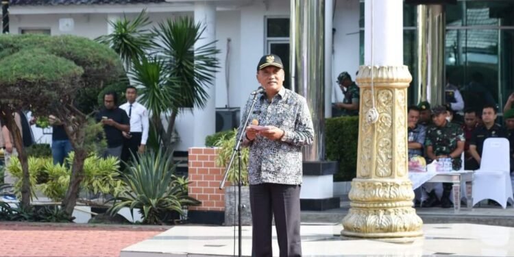PJS Bupati Karawang Pimpin Apel Gelar Pengawasan Pilkada